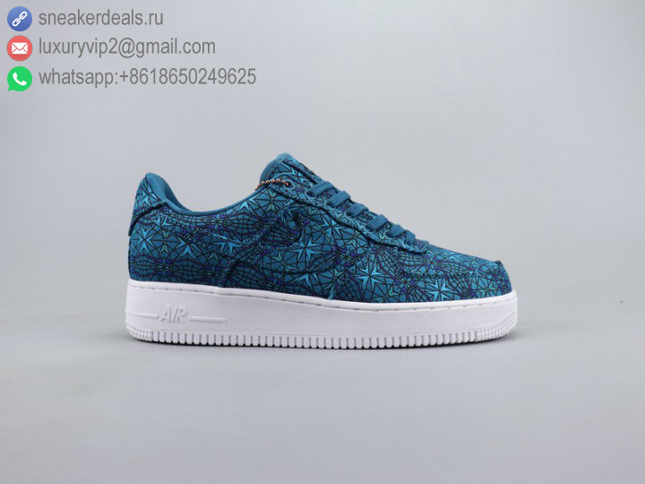 NIKE AIR FORCE 1 '07 PRM 3 BLUE EMBROIDERY SILK UNISEX SKATE SHOES